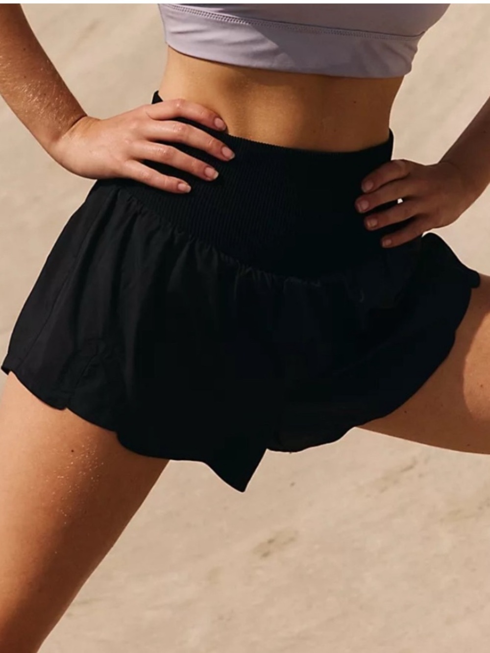 NWOT Free People Movement Carpe Diem Shorts In Color Black Size: Large - Picture 2 of 15